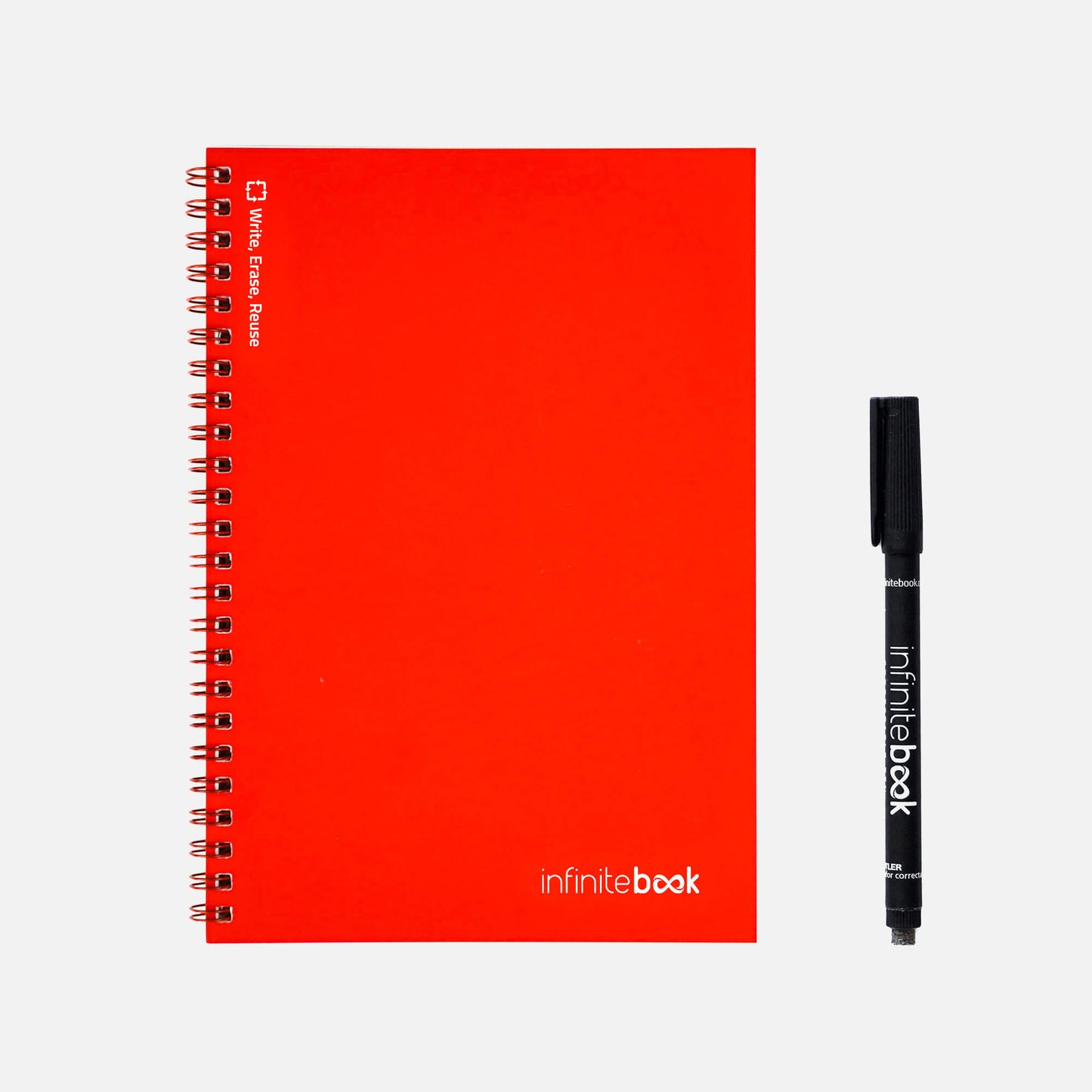 Infinitebook Rauð A5 Ólínustrikuð
