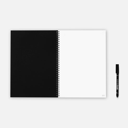Infinitebook Svört A4 Ólínustrikuð