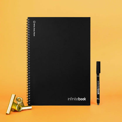 Infinitebook Svört A4 Ólínustrikuð