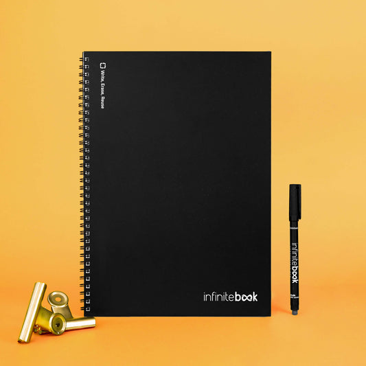 Infinitebook Svört A4 Ólínustrikuð