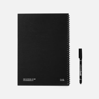 Infinitebook Svört A4 Ólínustrikuð
