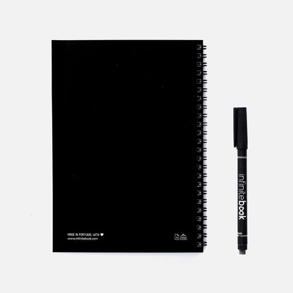 Infinitebook Svört A5 Ólínustrikuð