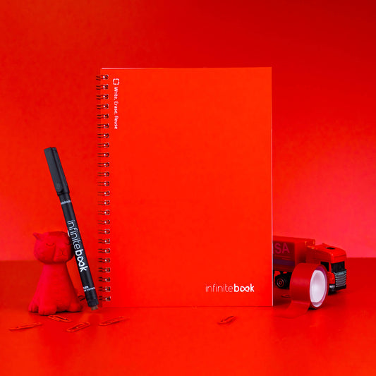 Infinitebook Rauð A5 Ólínustrikuð
